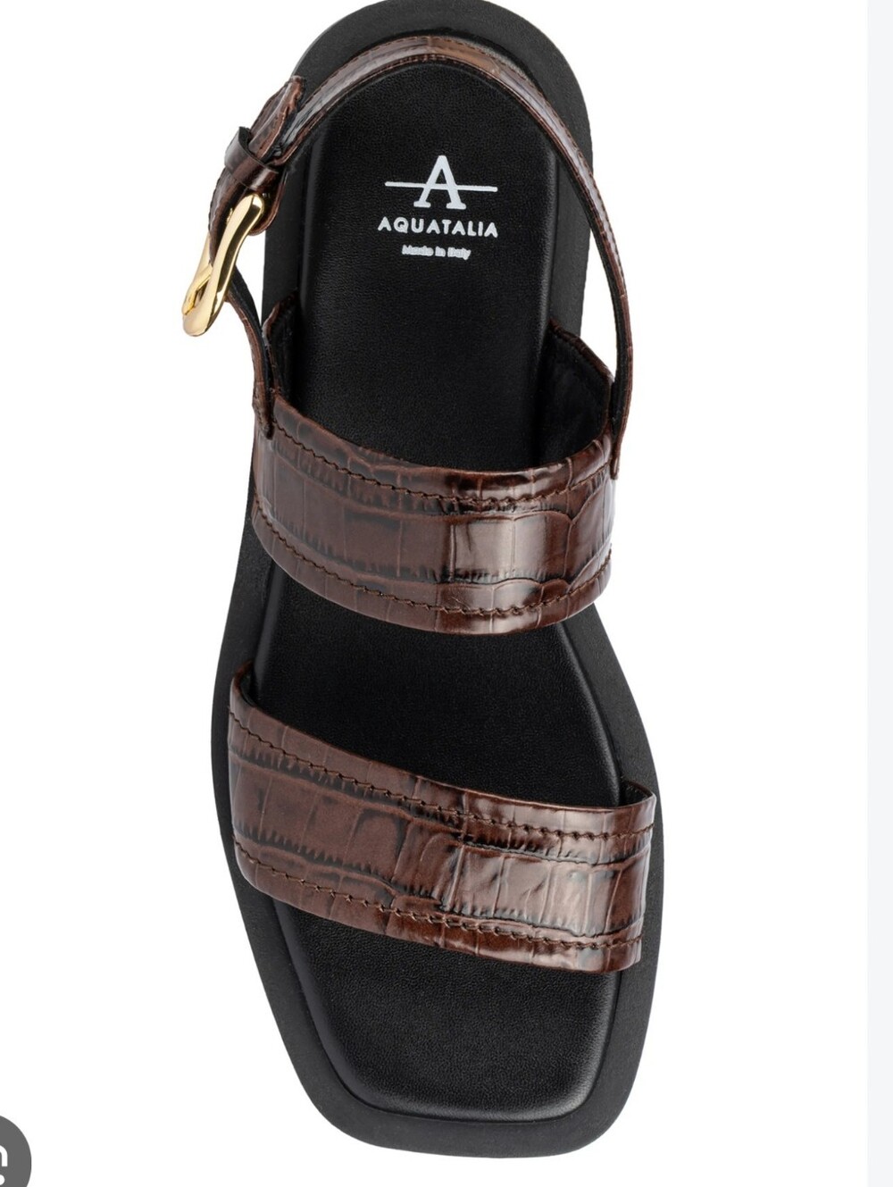 Like New Aquatalia Joni Brown Croc-Embossed Slingback Sandal 8.5 fit Us 8.5-9